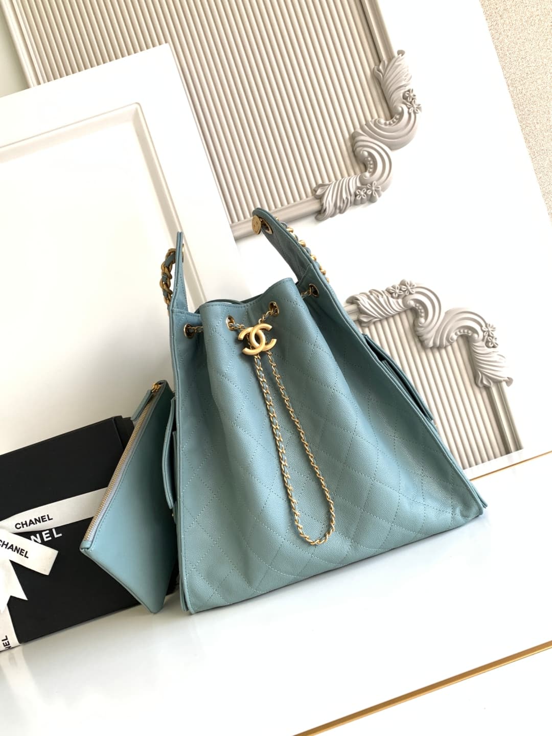 Chanel 25 Medium Hobo Medium handbag AS5311 Grained Calfskin & Gold-tone Metal Blue A
