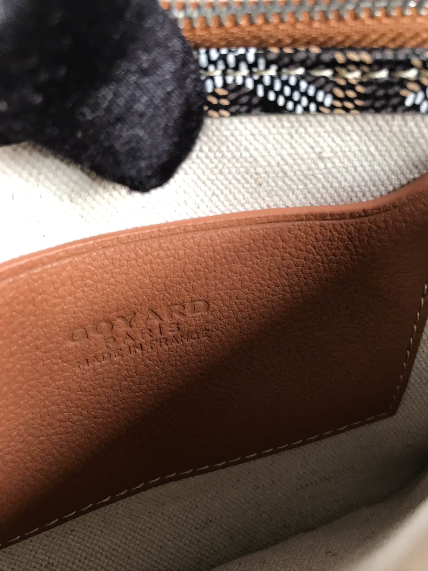 Plumet Pocket Wallet Goyardine Canvas & Chevroches Calfskin Black & Tan High