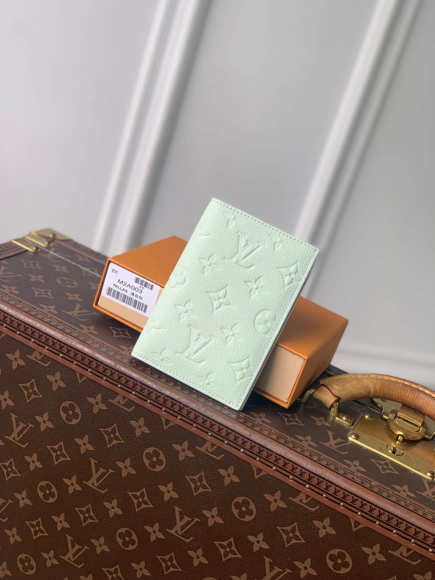 Louis Vuitton Passport Cover Minty/Lily White Cowhide leather M2A003 High