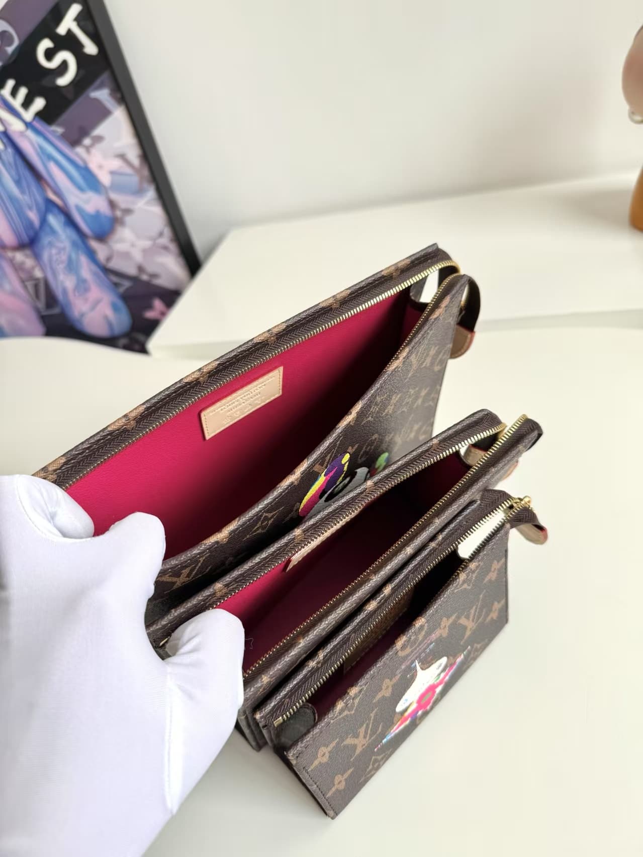 Louis Vuitton x Murakami Trio Toiletry Pouch Monogram coated canvas M13762 High