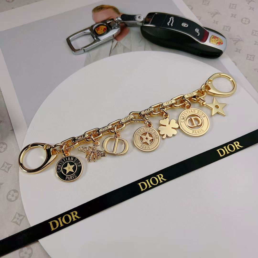 DIOR 30 Montaigne Bag Charm Gold-Finish Metal And Black