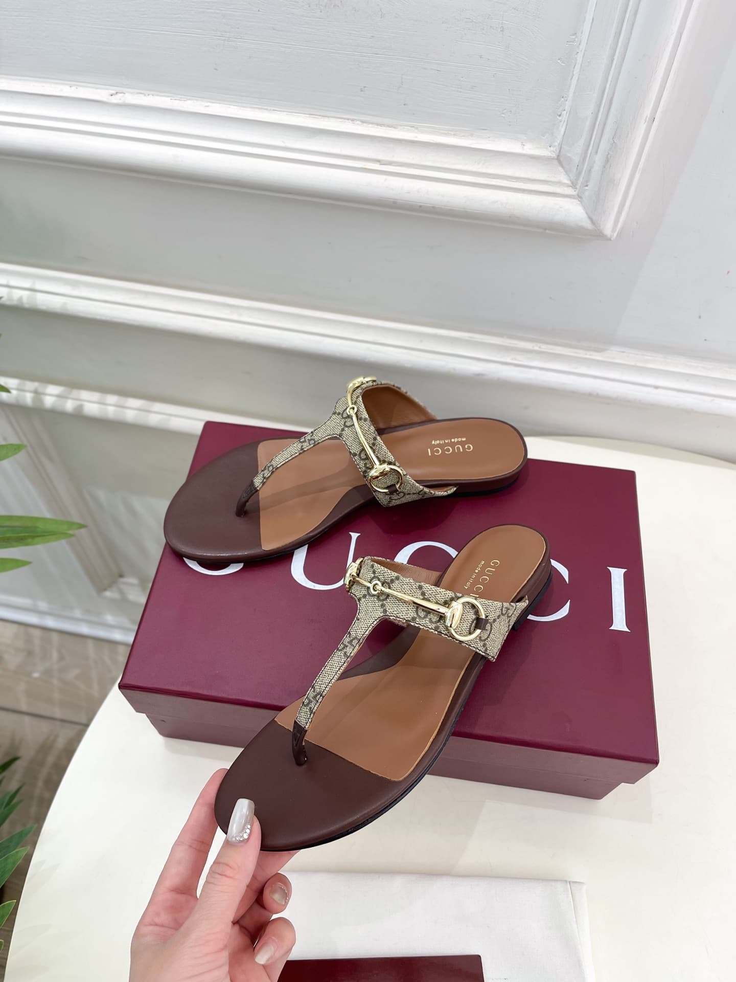 Gucci Leather Slides Shoes Women