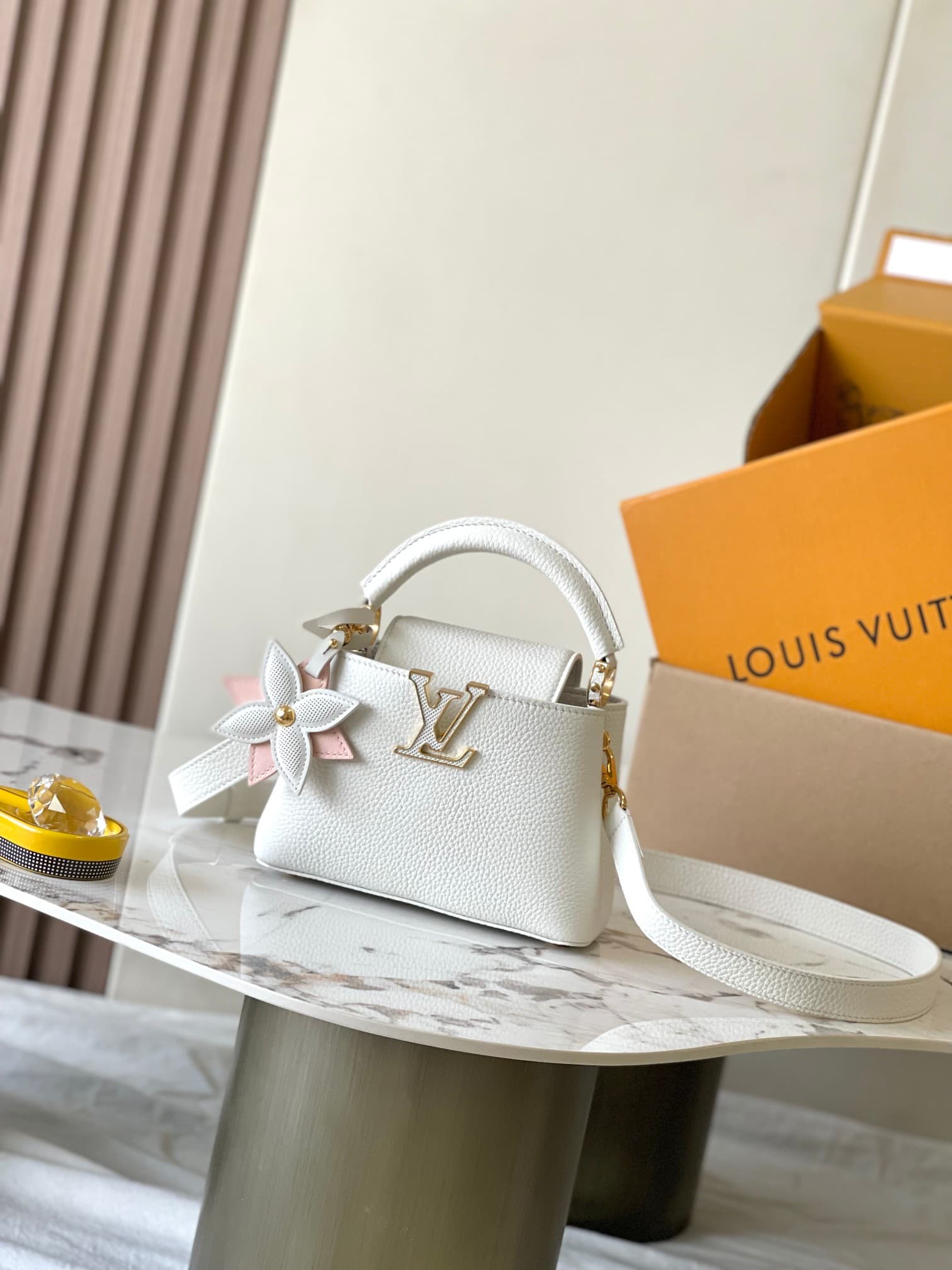 Louis Vuitton Capucines Mini Taurillon Leather M21416 Snow White Top
