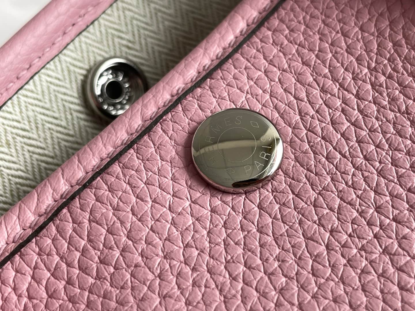 Hermes Garden Party 23 bag in Rose Saiura Togo Leather WAX High