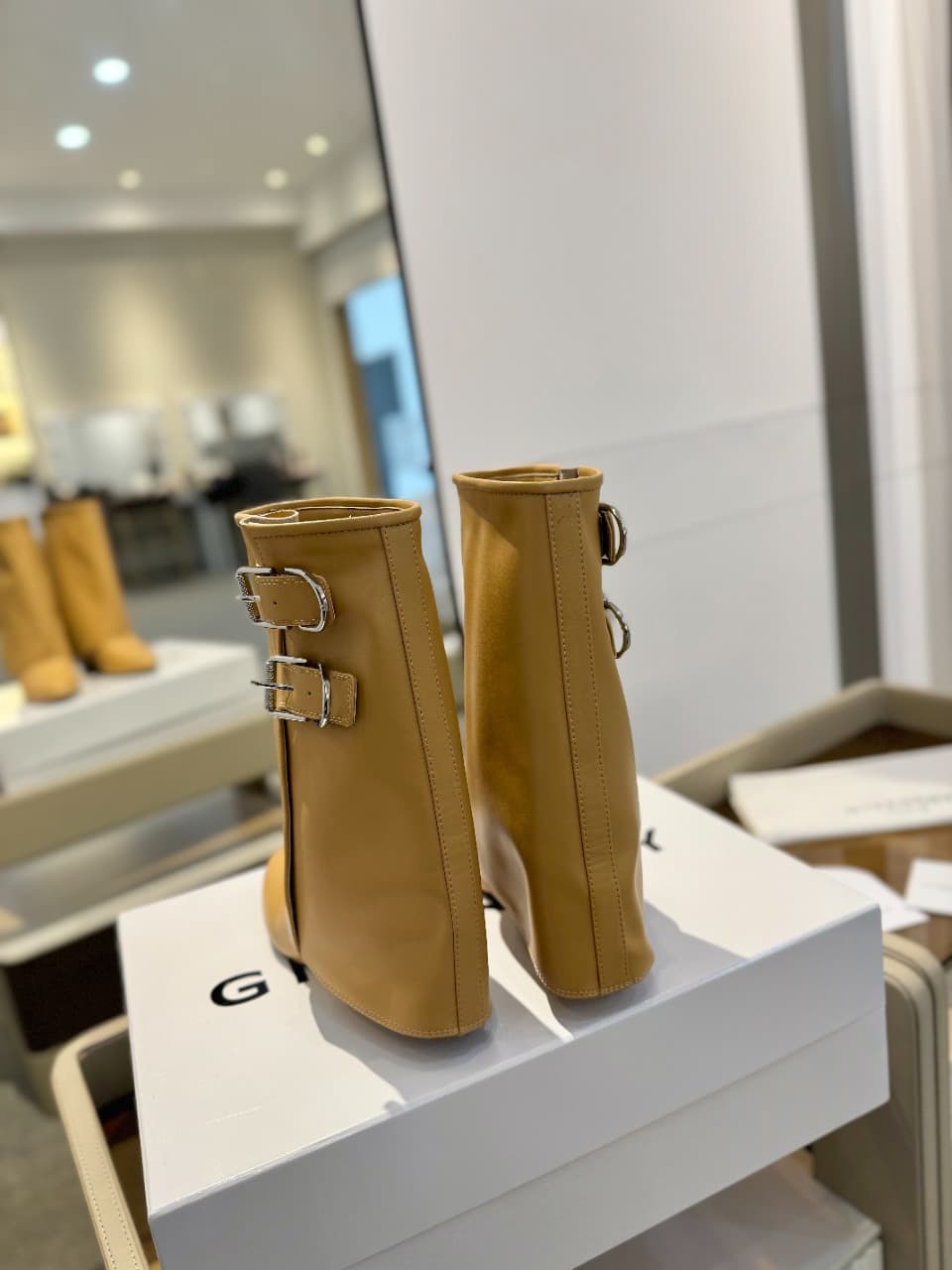 Givenchy Shark Lock Buckles leather ankle boots Women