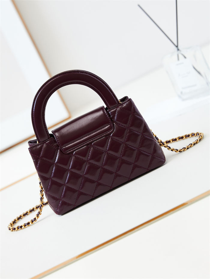Chanel MINI SHOPPING BAG AS4416 Shiny Aged Calfskin & Gold-Tone Metal Burgundy A