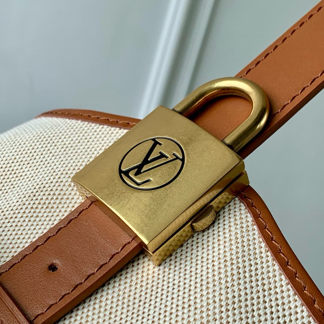 Louis Vuitton Low Key Hobo PM Cotton and cowhide leather M25468 Ecru/Cognac High
