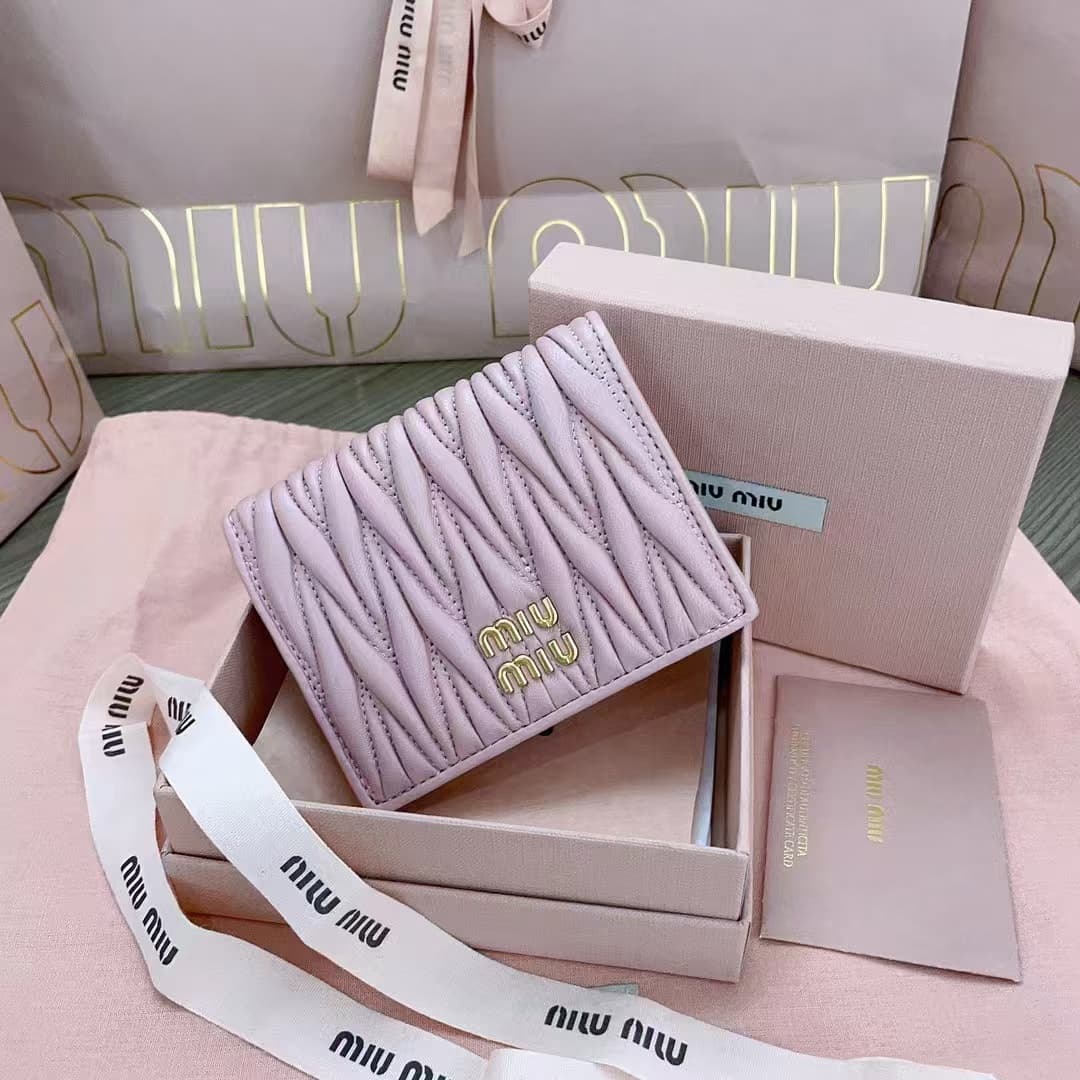 Miu Miu Small matelassé nappa leather wallet High