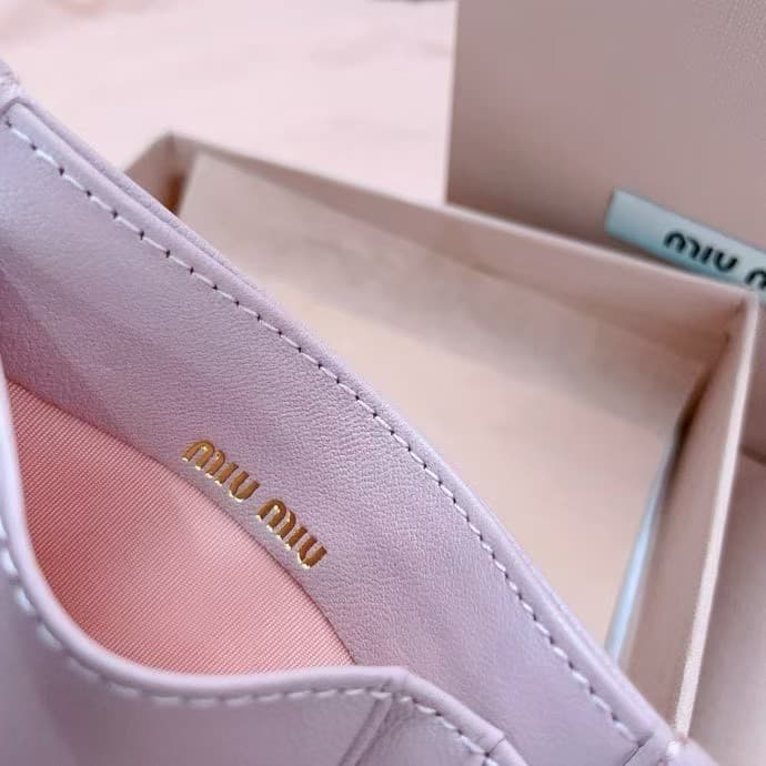 Miu Miu Matelassé nappa leather card holder High