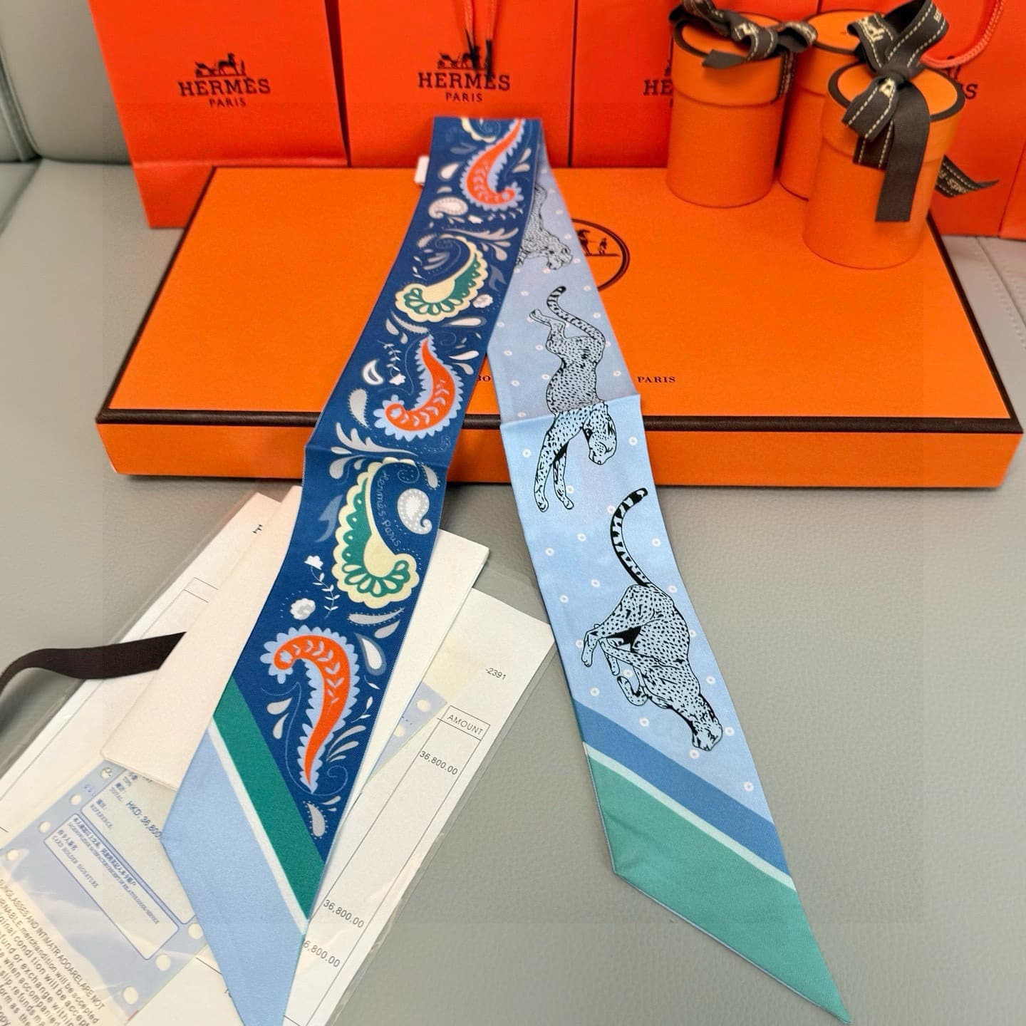 Hermes Guepards Bandana Twilly
