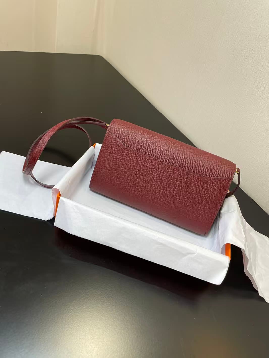 Hermes Constance Wallet To Go in Rouge H Wax High