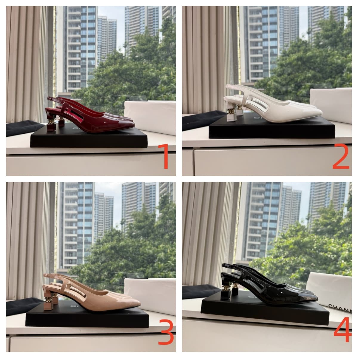 Chanel Patent Calfskin Slingback Pumps