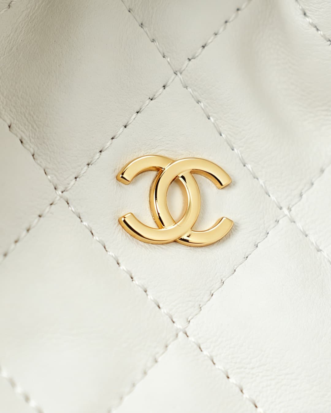 Chanel Clutch with Leather Strap Lambskin & Gold-tone Metal AP5228 White  A