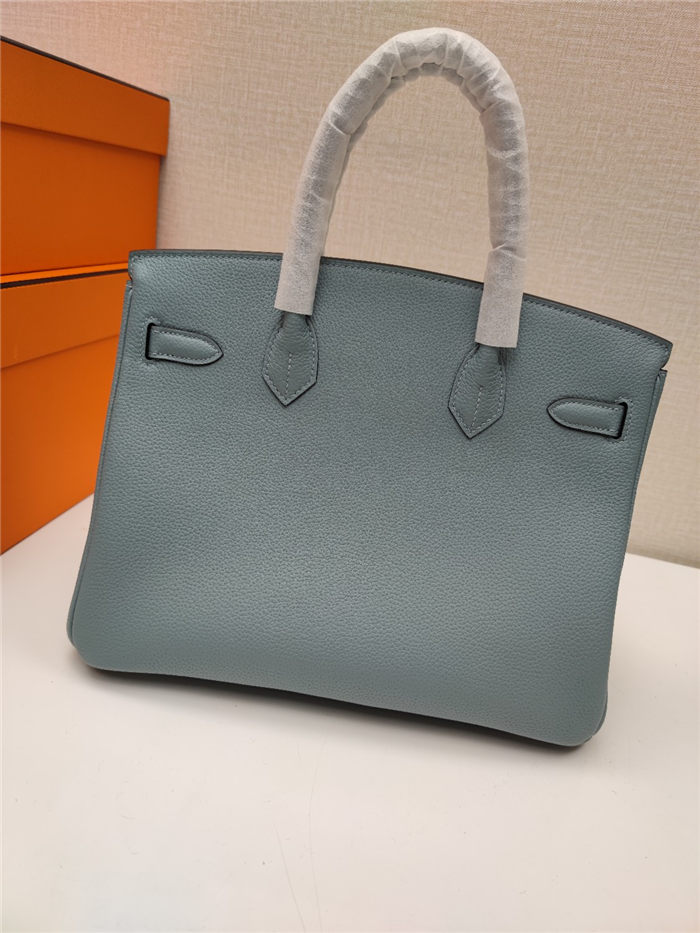 Hermes Birkin 25/30/35cm Bag Togo Leather In Blue Lin WAX High