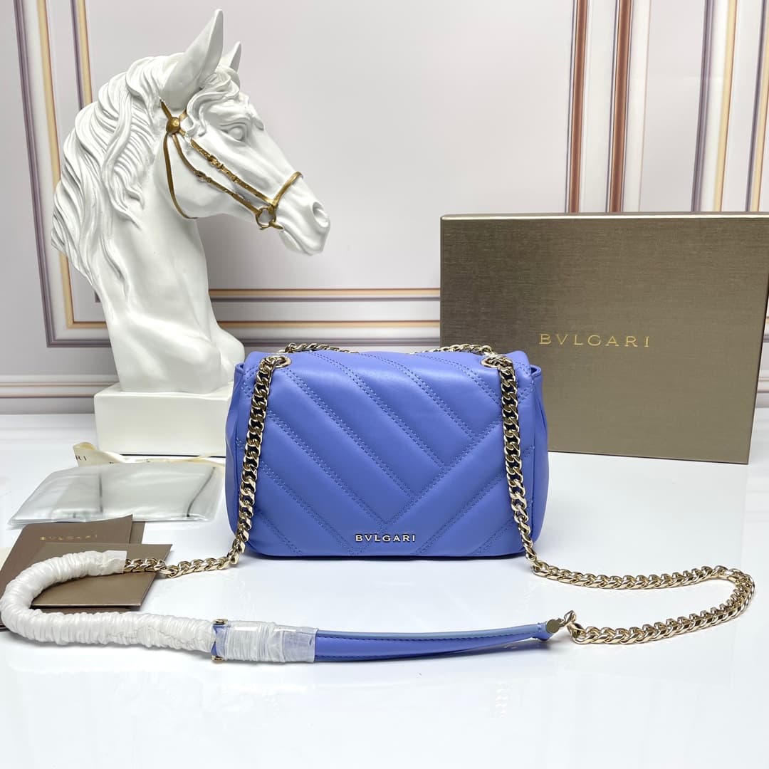 Bulgari Serpenti Cabochon Crossbody Bag in purple leather high
