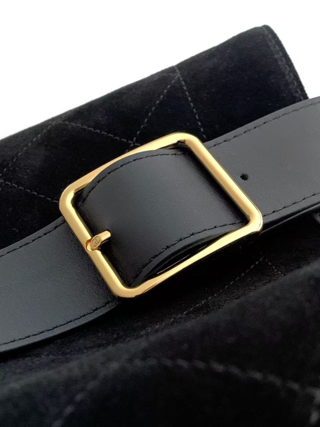 Chanel Small Bucket Bag Suede Calfskin & Gold-Tone Metal Black AS6584 A