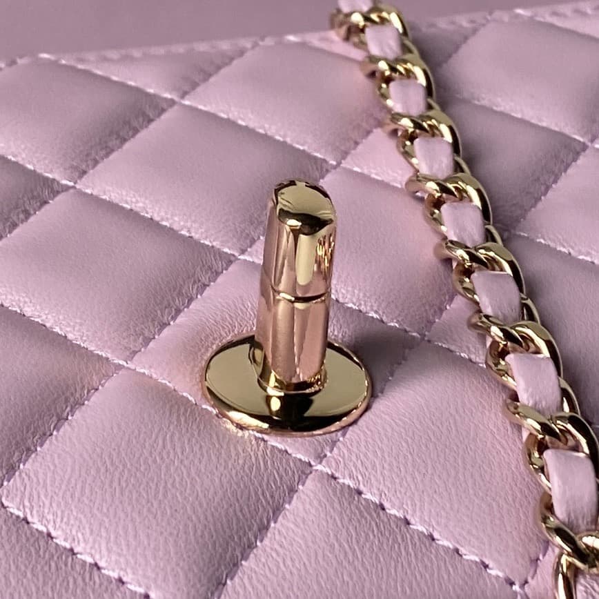 Chanel Classic Flap Bag Lambskin & Gold-Tone Metal AS5759 Light Purple A