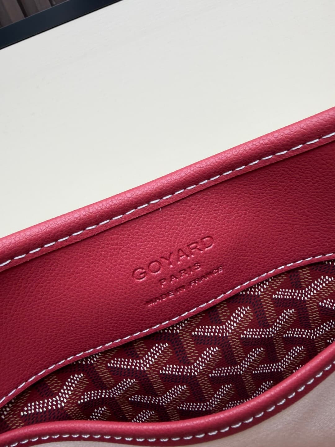 Goyard Musette PM bag in burgundy Goyardine canvas Mid