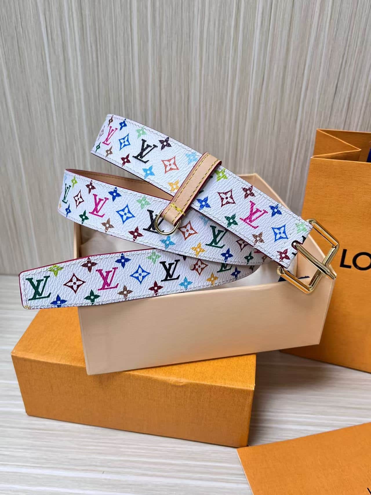 Louis Vuitton x Murakami D-Ring 30mm Belt Monogram Multicolor coated canvas M8981U High