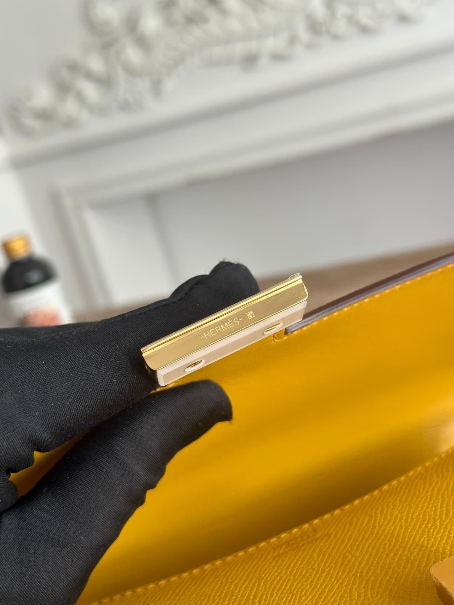 Hermes Mini Constance 18cm Epsom Bag WAX Jaune Ambre High