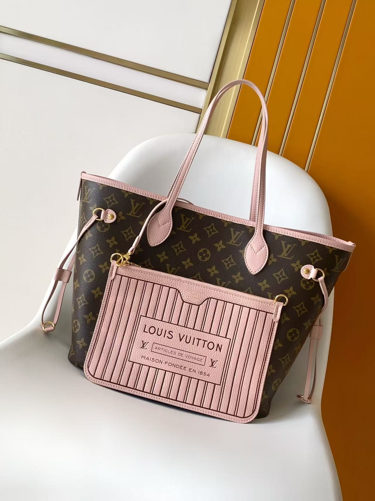 Louis Vuitton Neverfull Inside Out MM Monogram Sand Coates canvas M28375 High