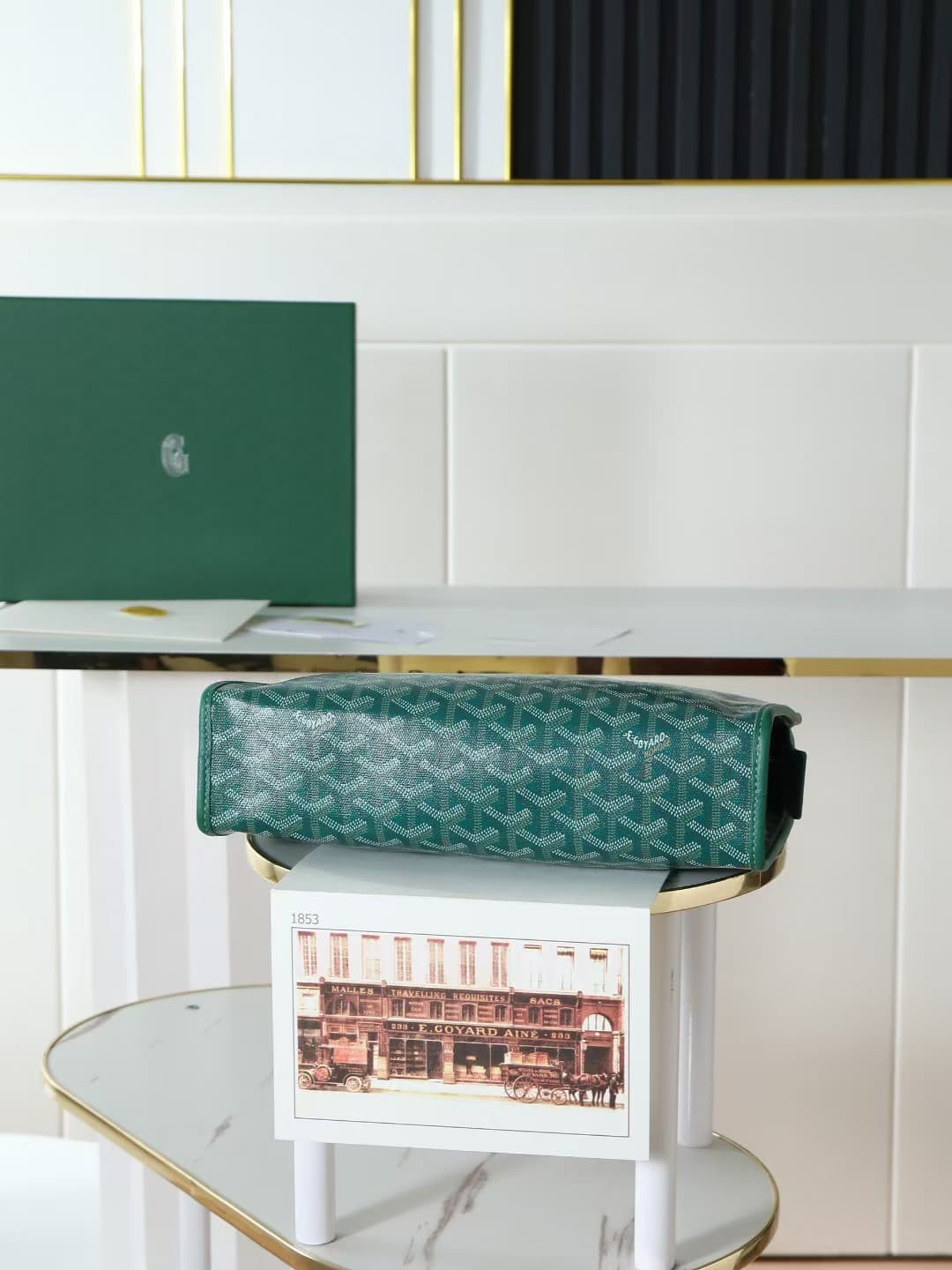Goyard Jouvence Medium Toiletry Bag in Green Goyardine Canvas High