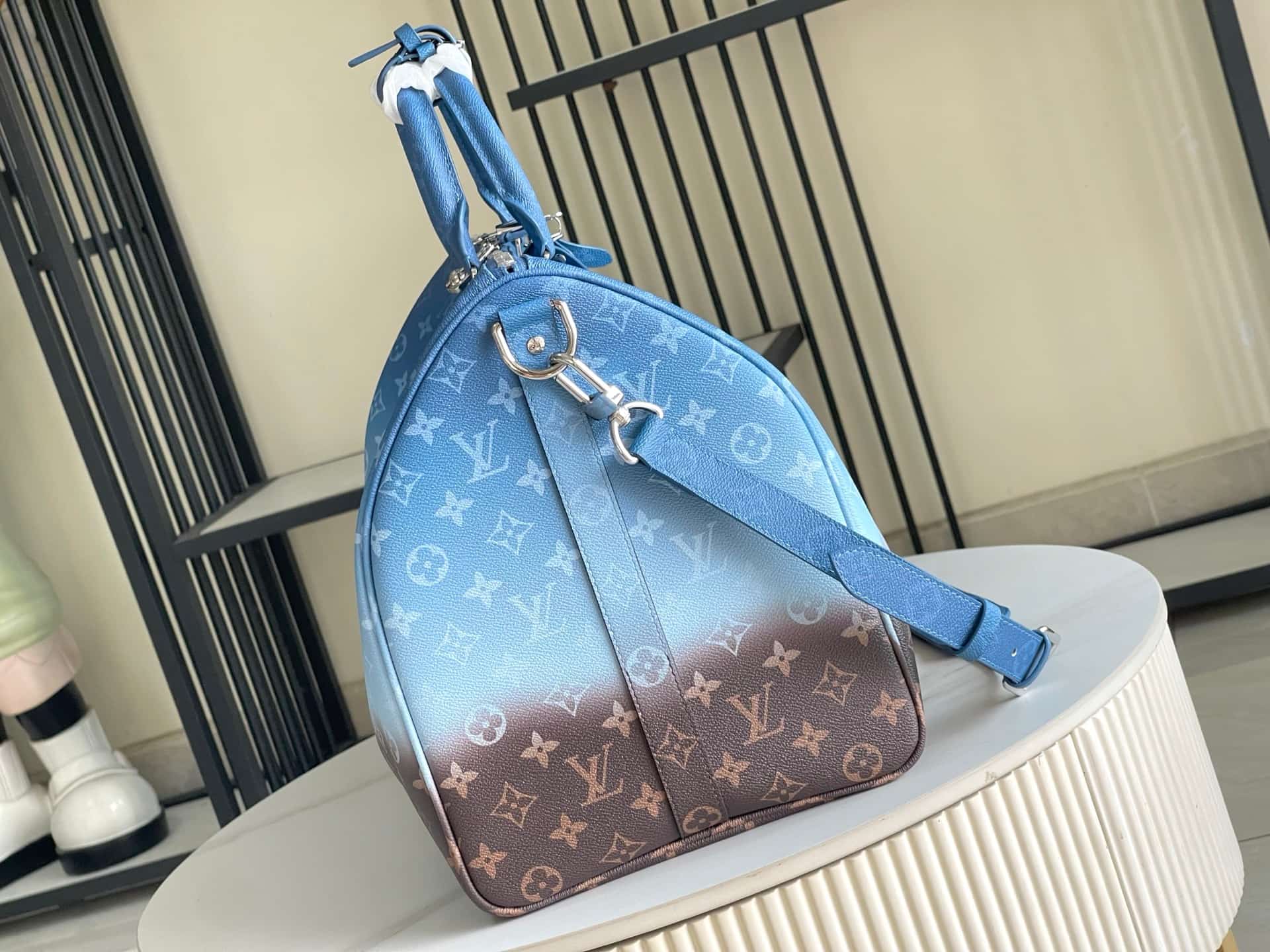 Louis Vuitton Keepall Bandoulière 50 Blue Monogram Pigment coated canvas M28227 TOP