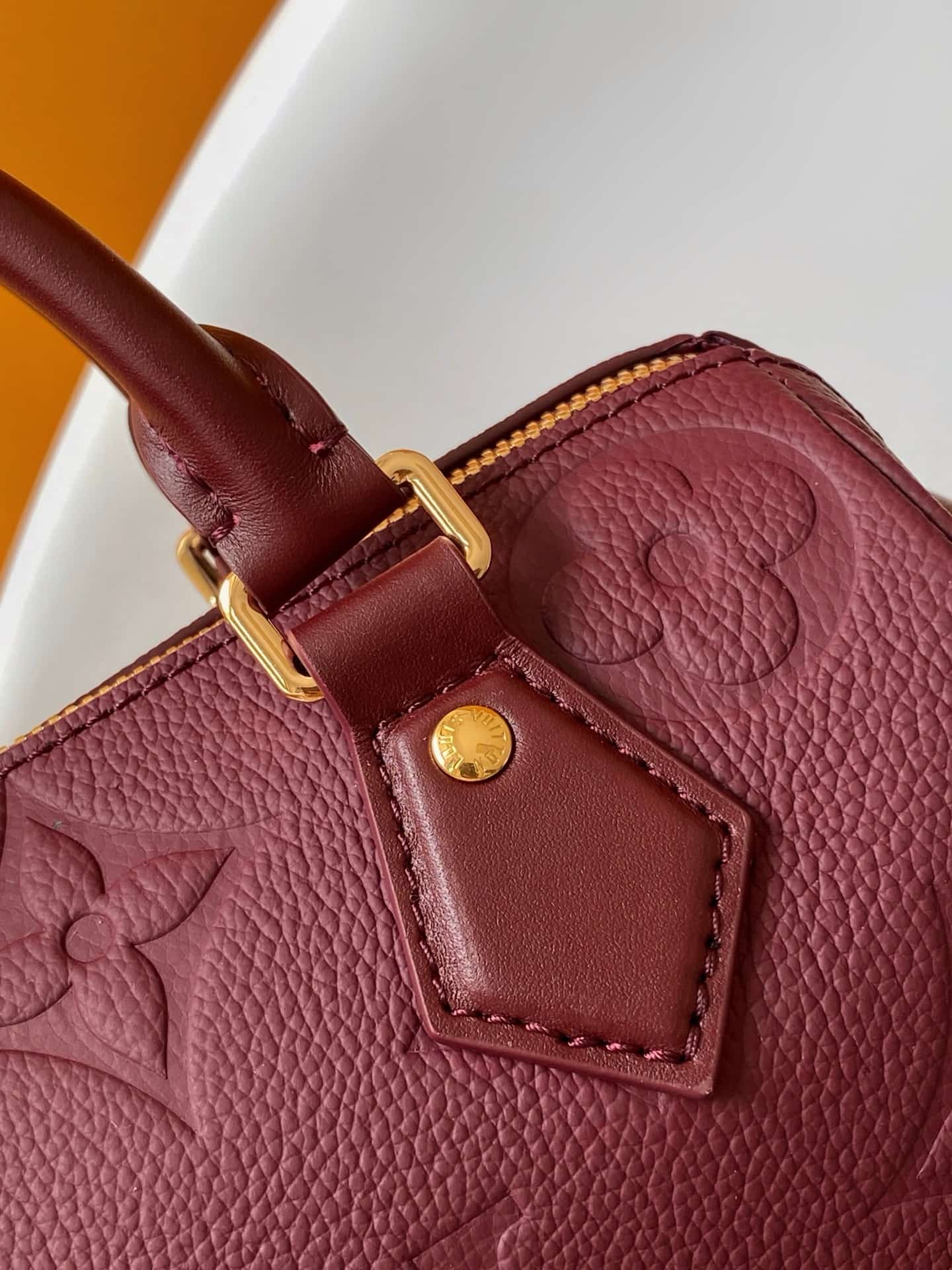 Louis Vuitton Speedy Bandouliere 20 Grenat Red Debossed grained cowhide leather M25929 High