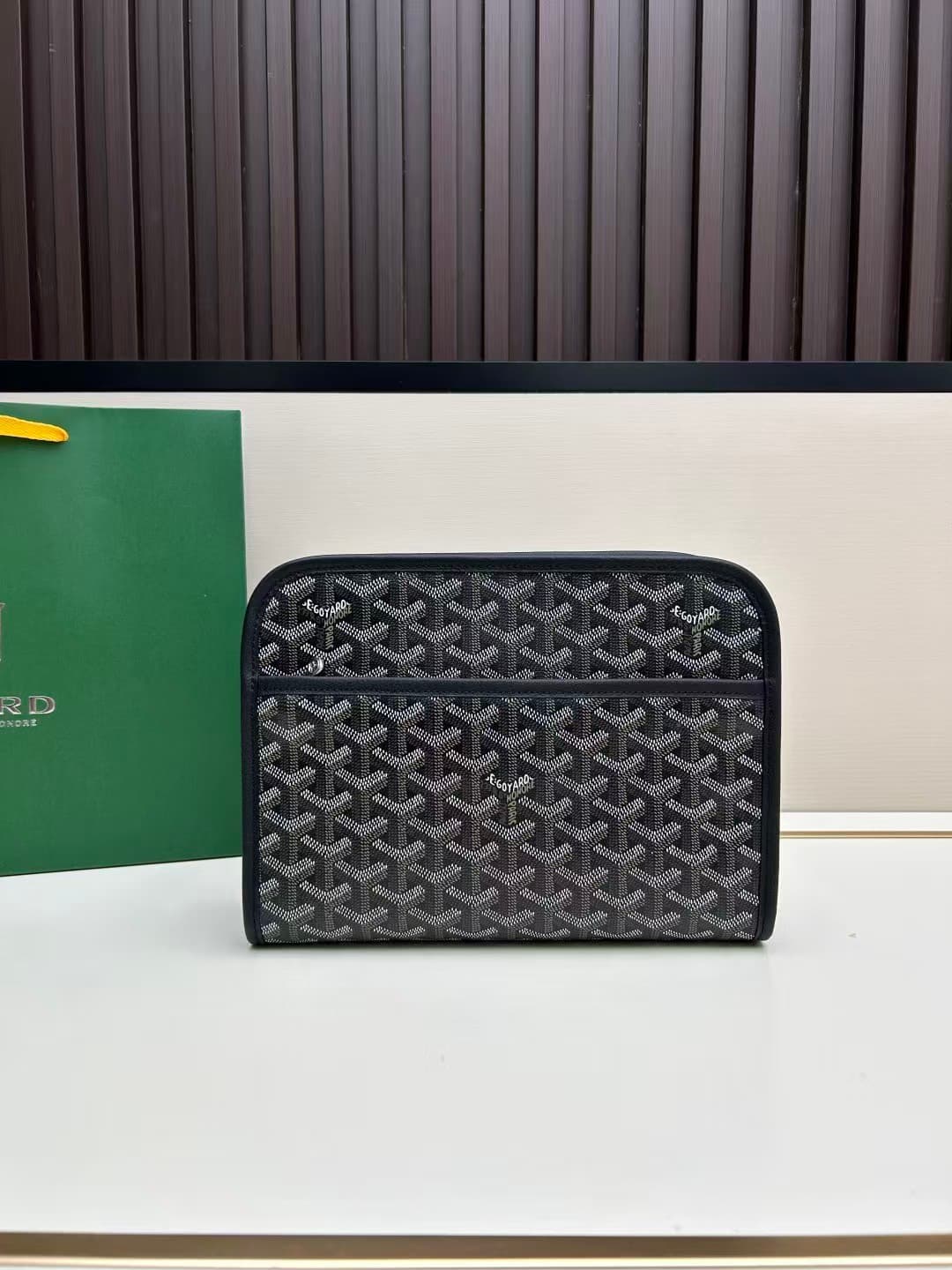 Goyard Jouvence Small Toiletry Bag in Navy Blue Goyardine Canvas High