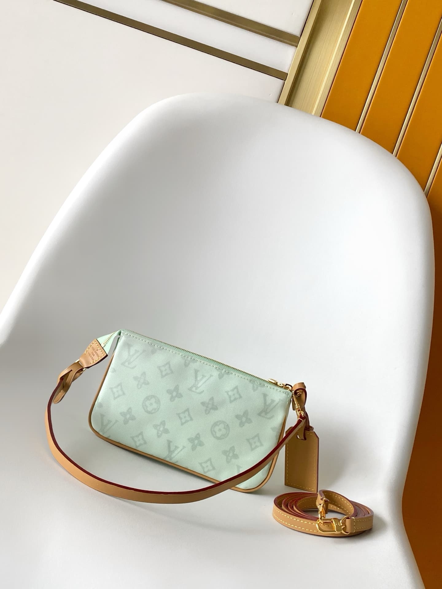 Louis Vuitton Pochette Accessoires Green Asnières Monogram Coated canvas M28320 High