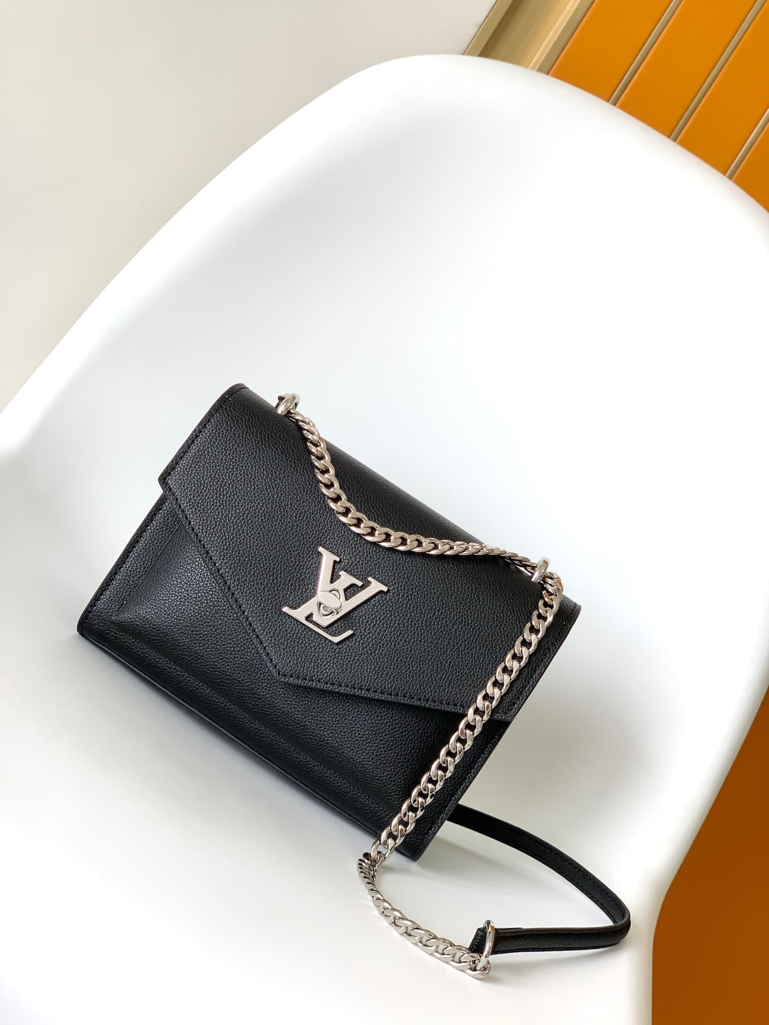 Louis Vuitton Soft Calfskin My Lockme Chain Bag Black M51418 High