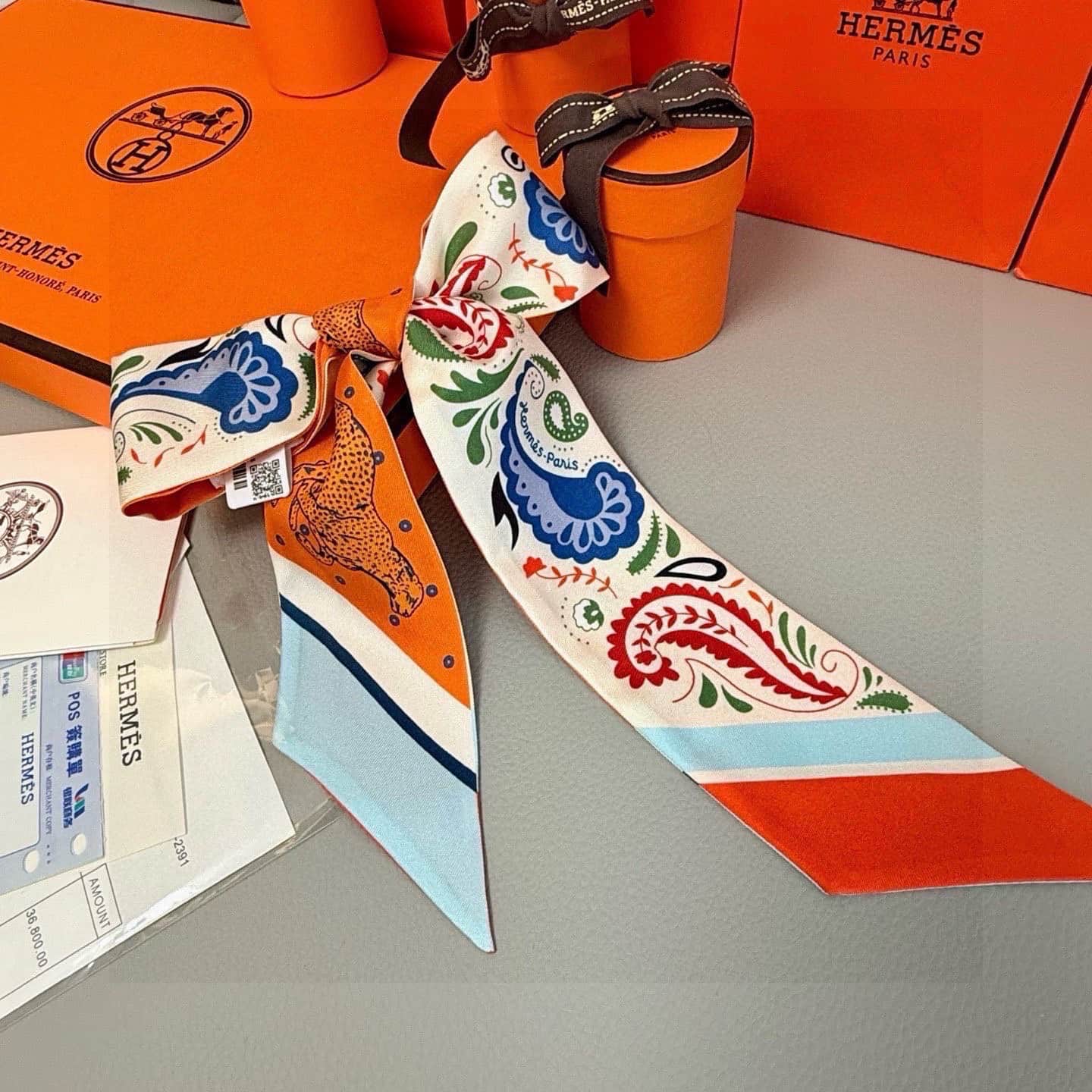 Hermes Guepards Bandana Twilly