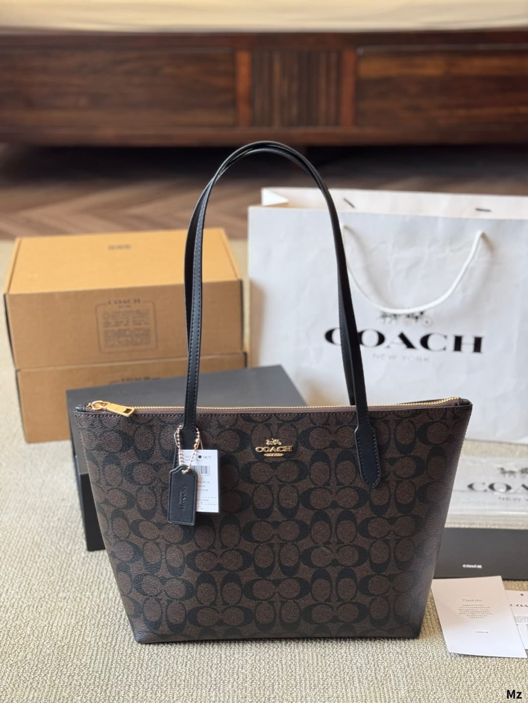 Coach Fiona Zip Tote Bag In Signature Canvas