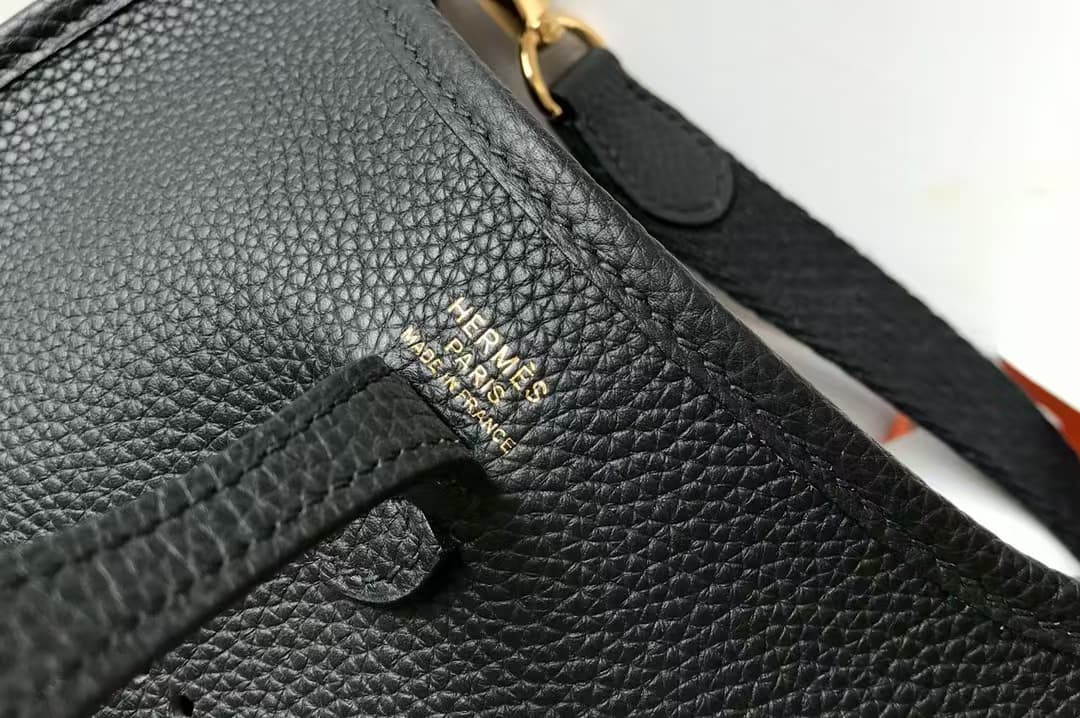 Hermes Evelyne III TPM Mini Bag Togo Leather In Black WAX High