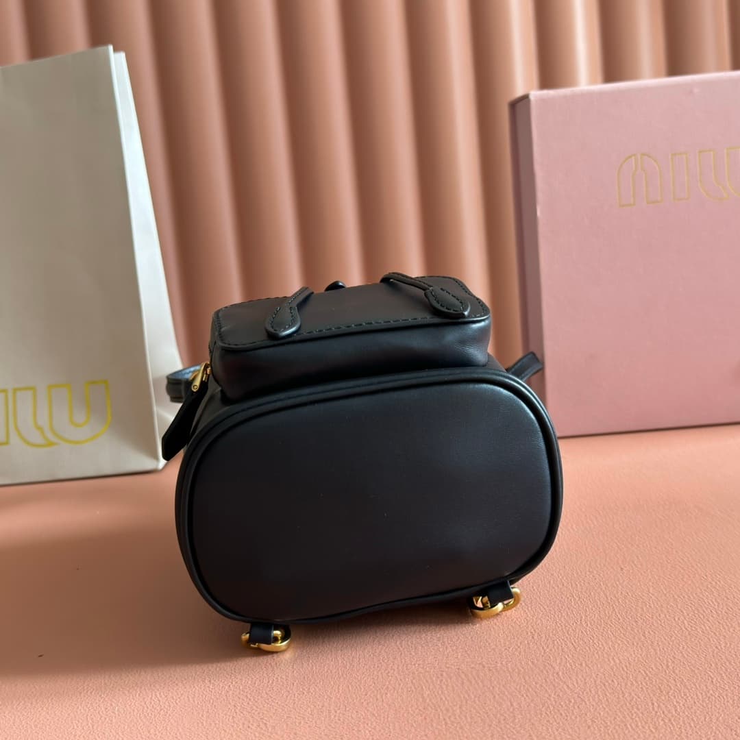 Miu Miu Calfskin Leather backpack Black 5BZ045 High
