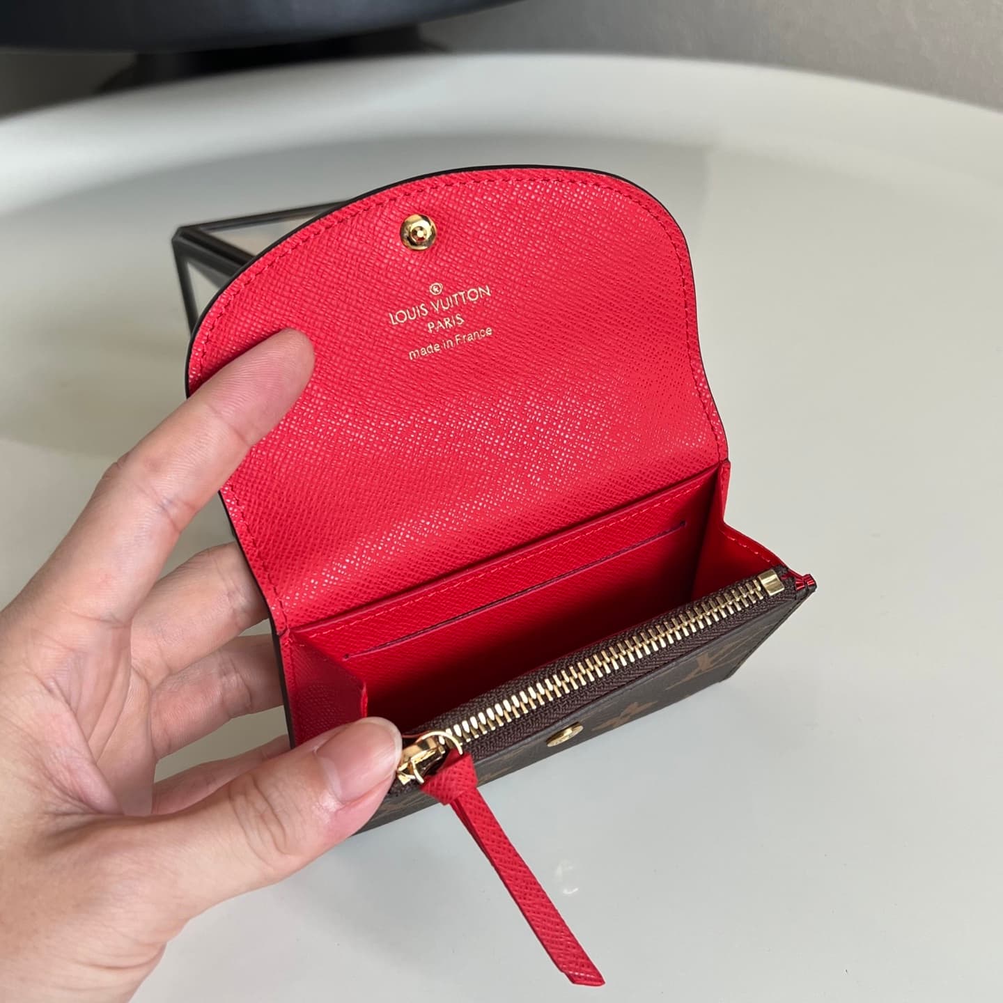 Louis Vuitton Monogram Canvas & Leather Rosalie Coin Purse M62361 Red High