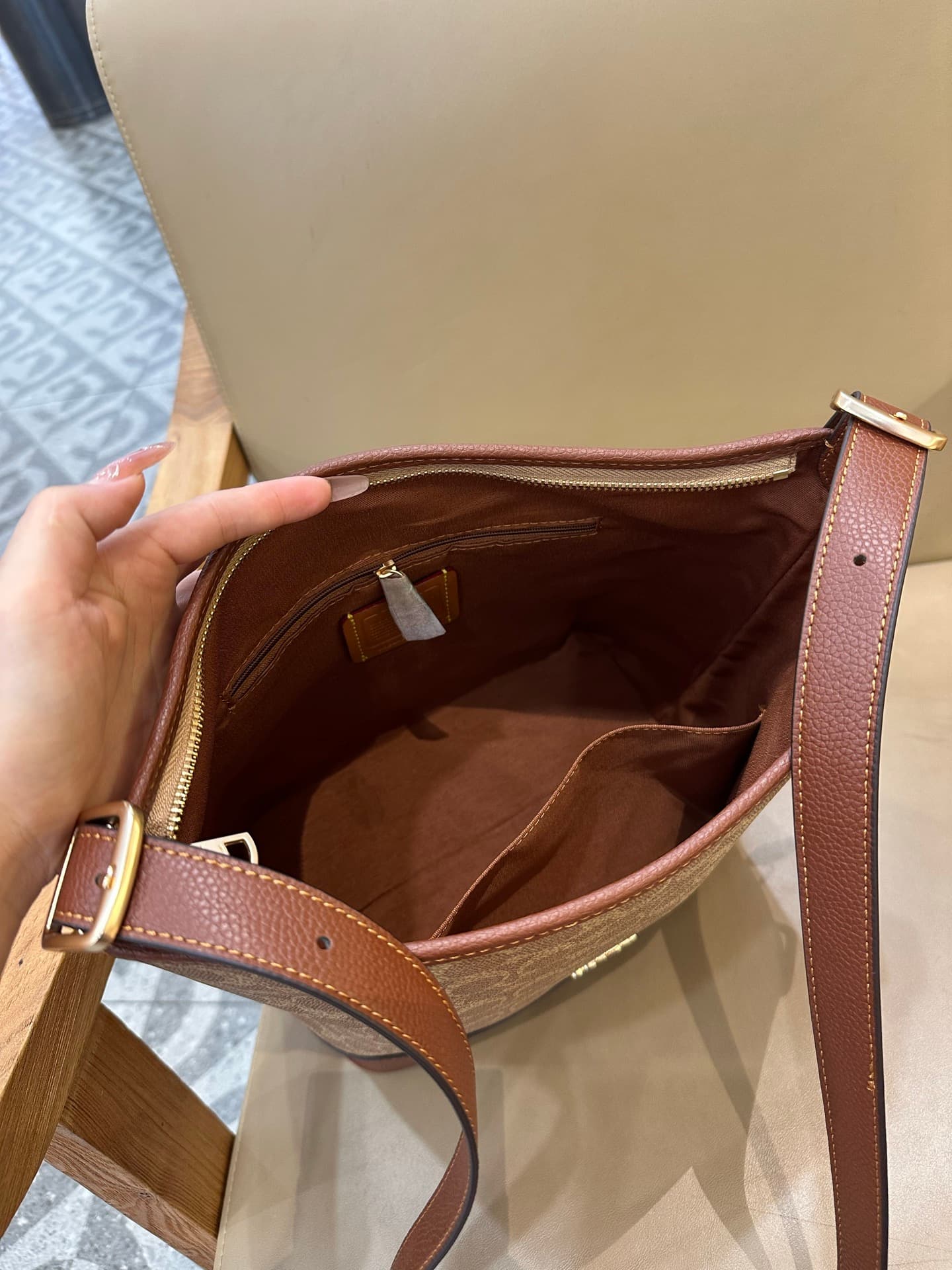 Coach Jude Duffle Bag in Signature Canvas with Tan/Brown Leather High