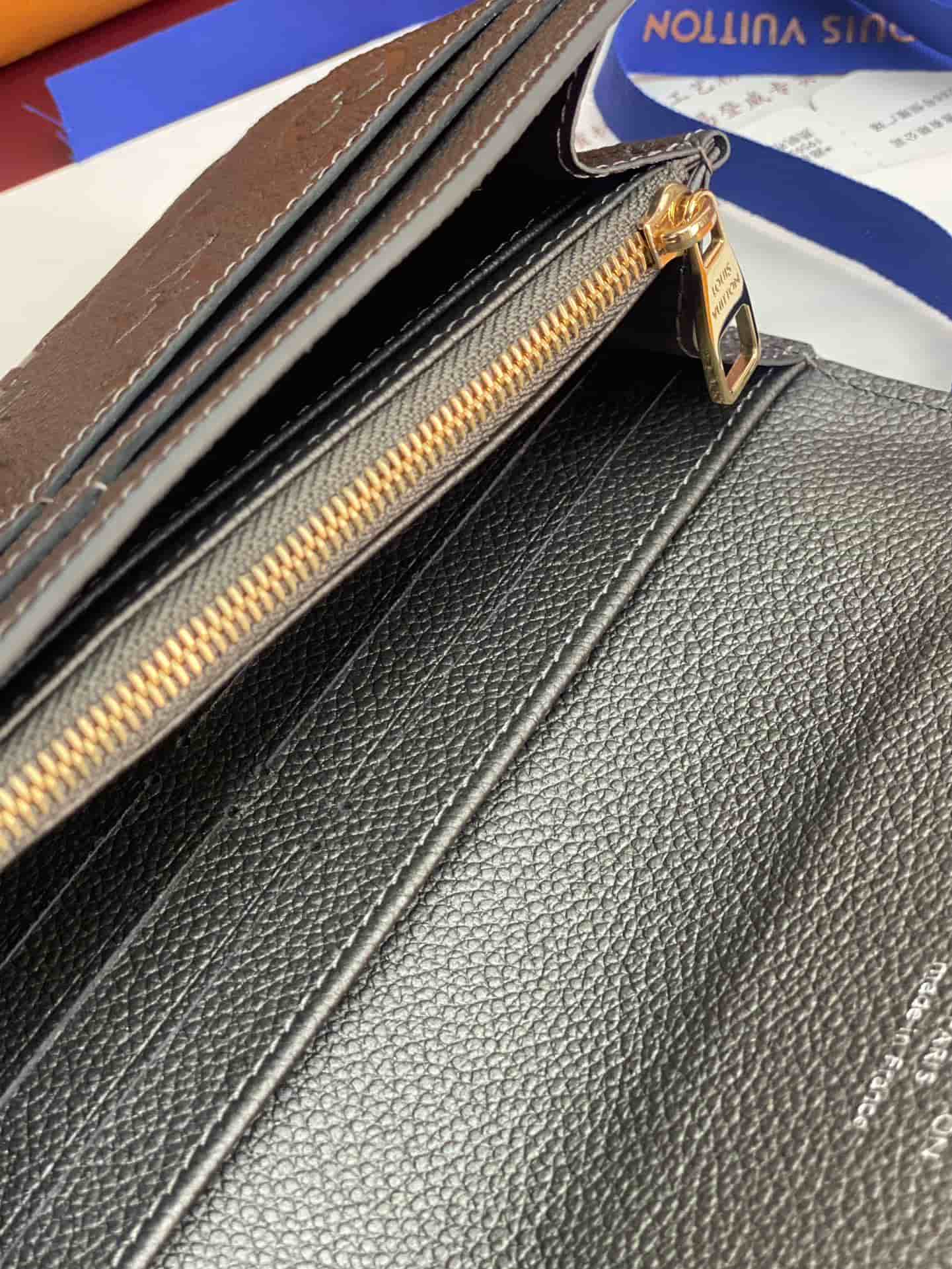 Louis Vuitton Sarah Wallet Supple grained cowhide leather M12172 Gun Metal High