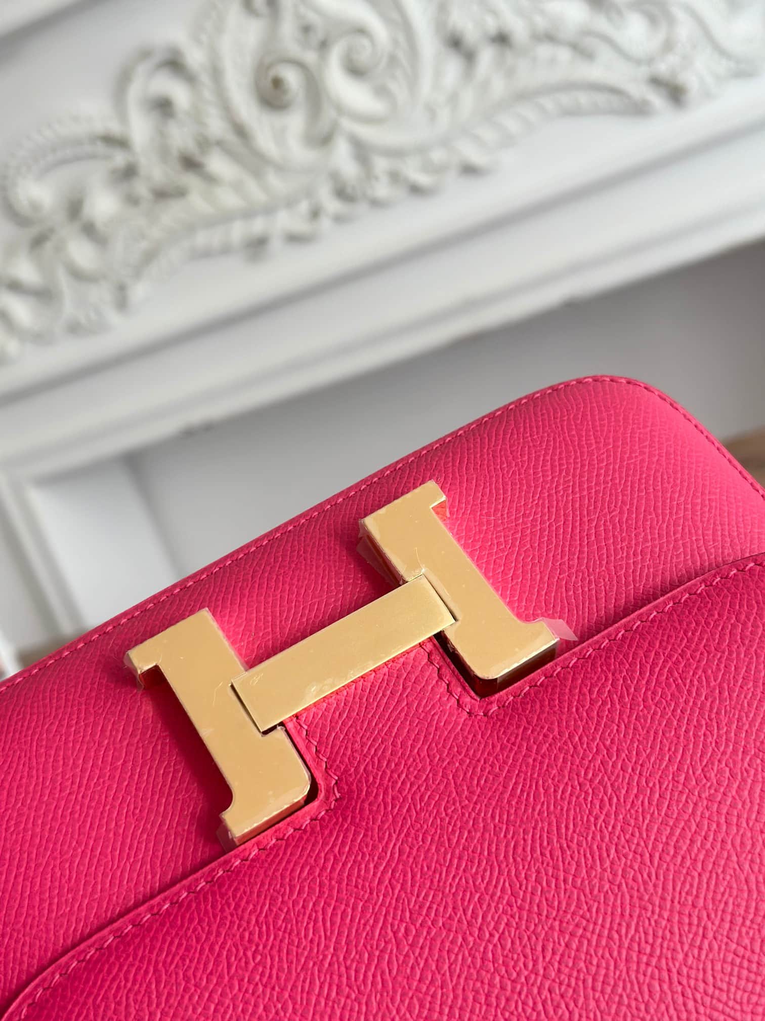 Hermes Mini Constance 18cm Epsom Bag WAX Rose eLipstick High