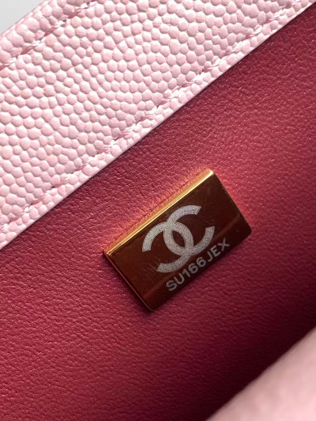 Chanel Wallet on chain Grained Calfskin & Gold-Tone Metal Pink AS6554 A