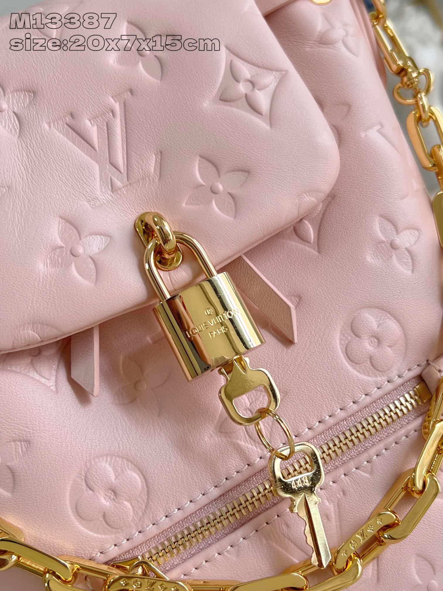 Louis Vuitton Coussin Backpack Mini Monogram embossed Lambskin M13387 High