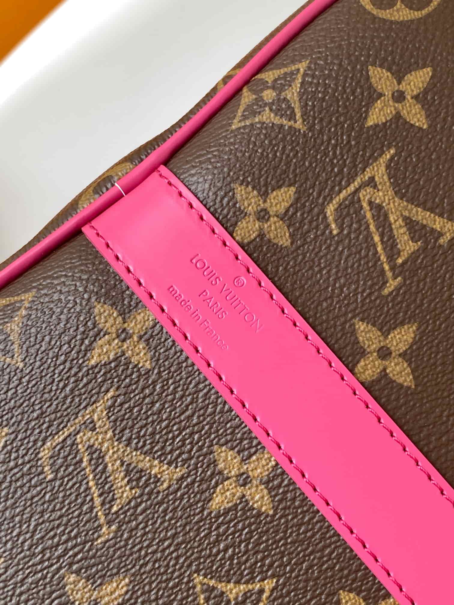 Louis Vuitton Keepall Bandoulière 45 Monogram Macassar coated canvas M13807 Pondichery Pink High
