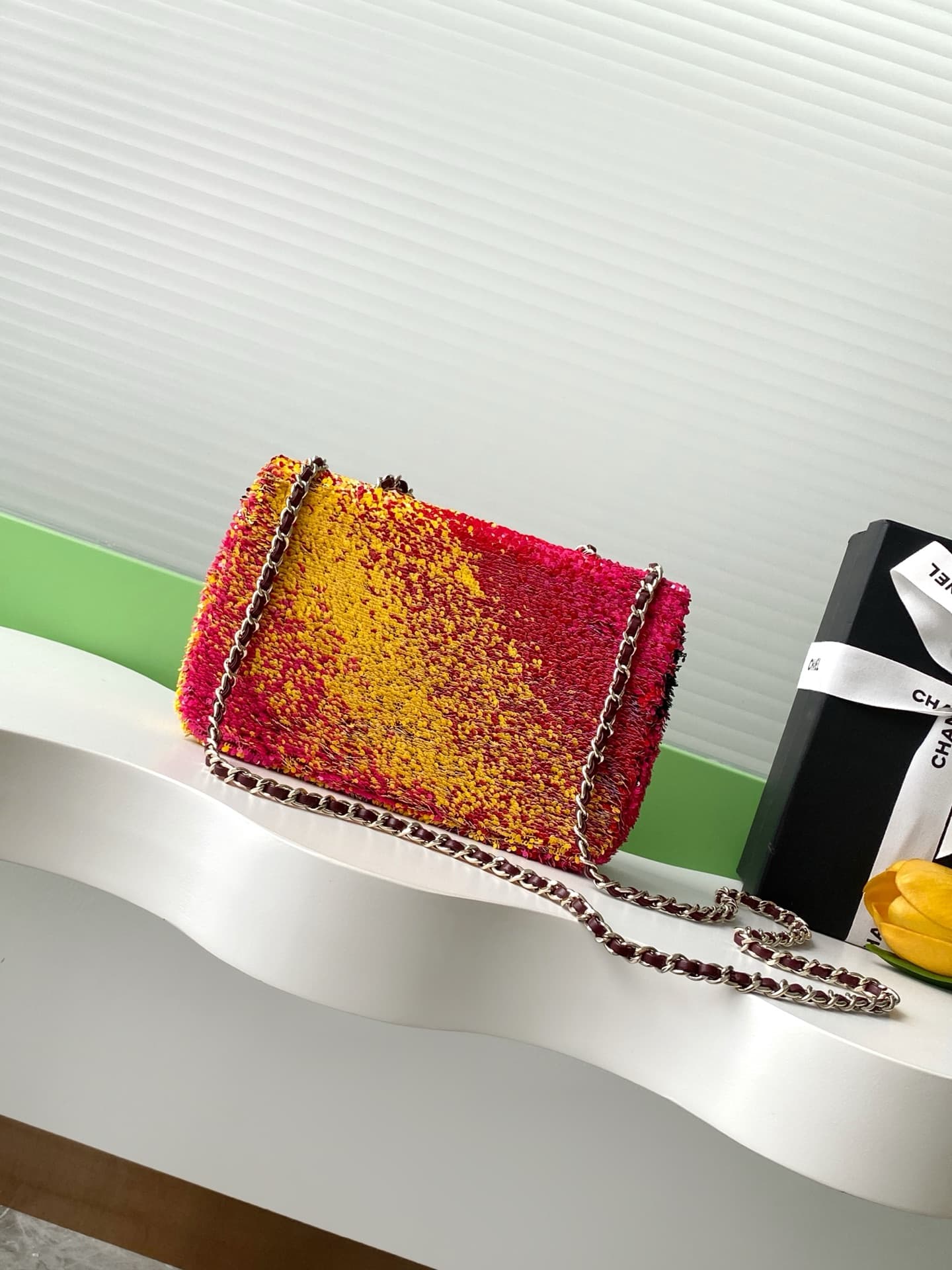 Chanel Flap Bag Sequins & Gold-Tone Metal AS4561  A