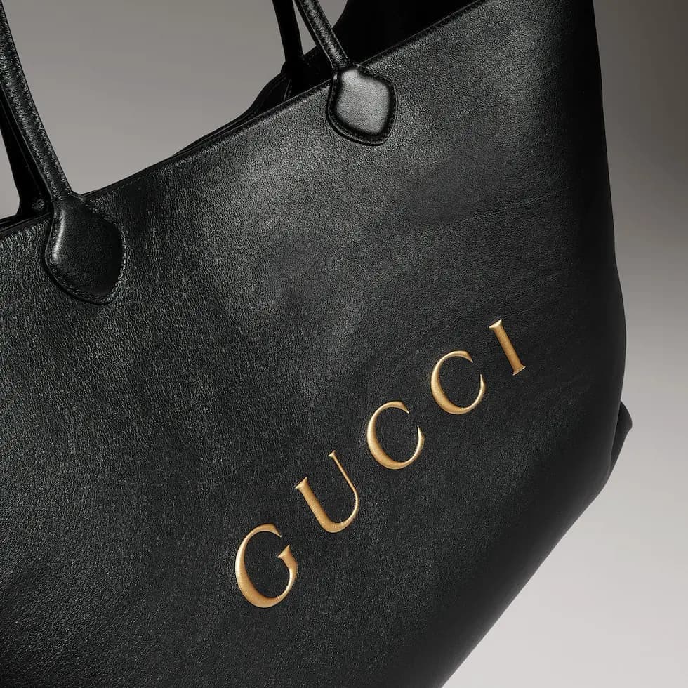 Gucci NY large tote bag Black soft lightweight leather ‎A00B4R High