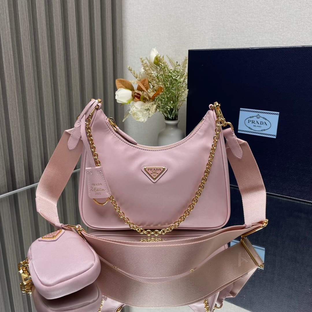 Prada Re-Edition 2005 Nylon bag 1BH204 Pink High