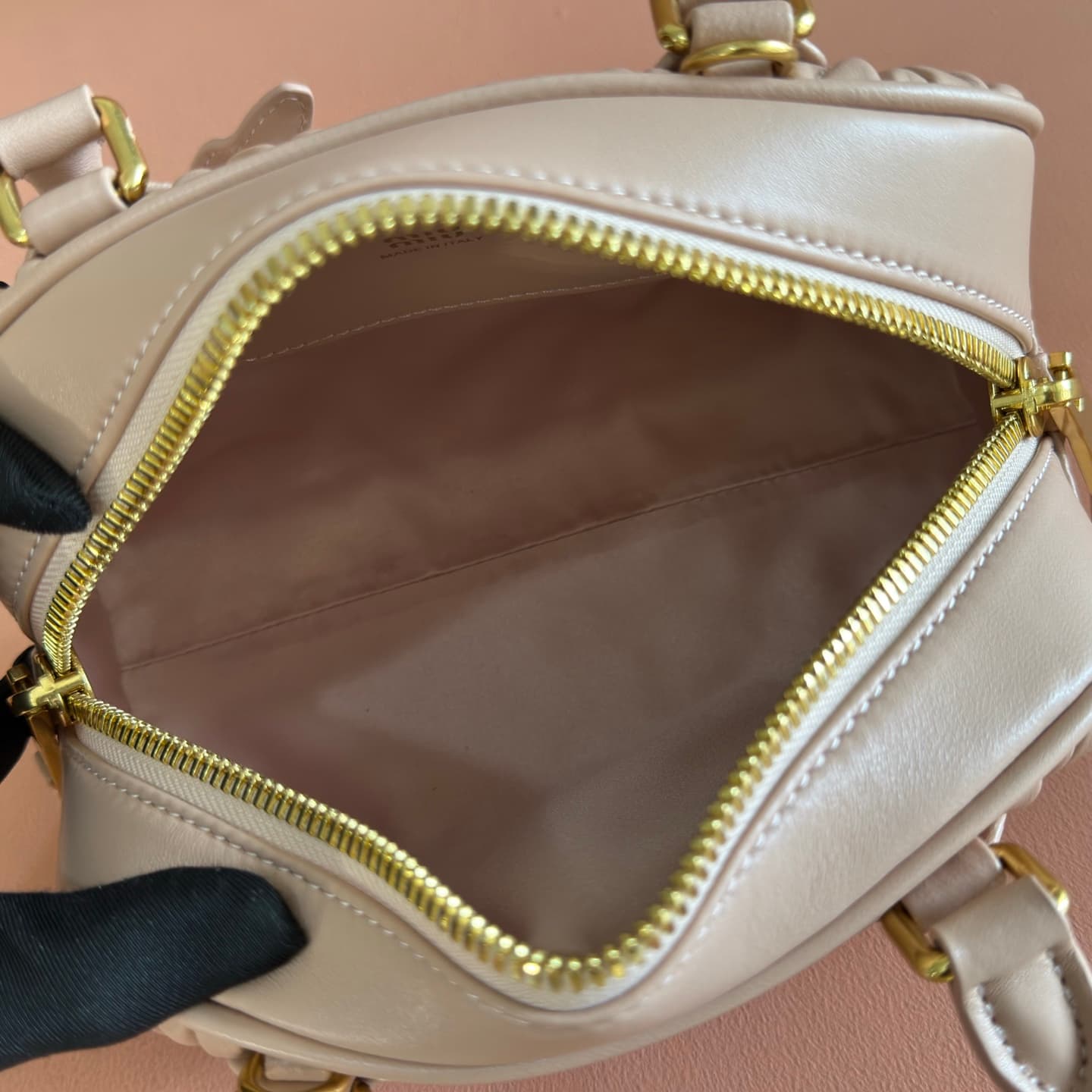 Miu Miu Arcadie Matelassé nappa leather bag power pink 5BB191 TOP