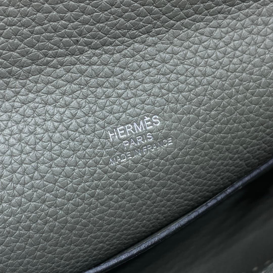 Hermès Videpoches Bag Togo Leather In Grey Blue WAX High