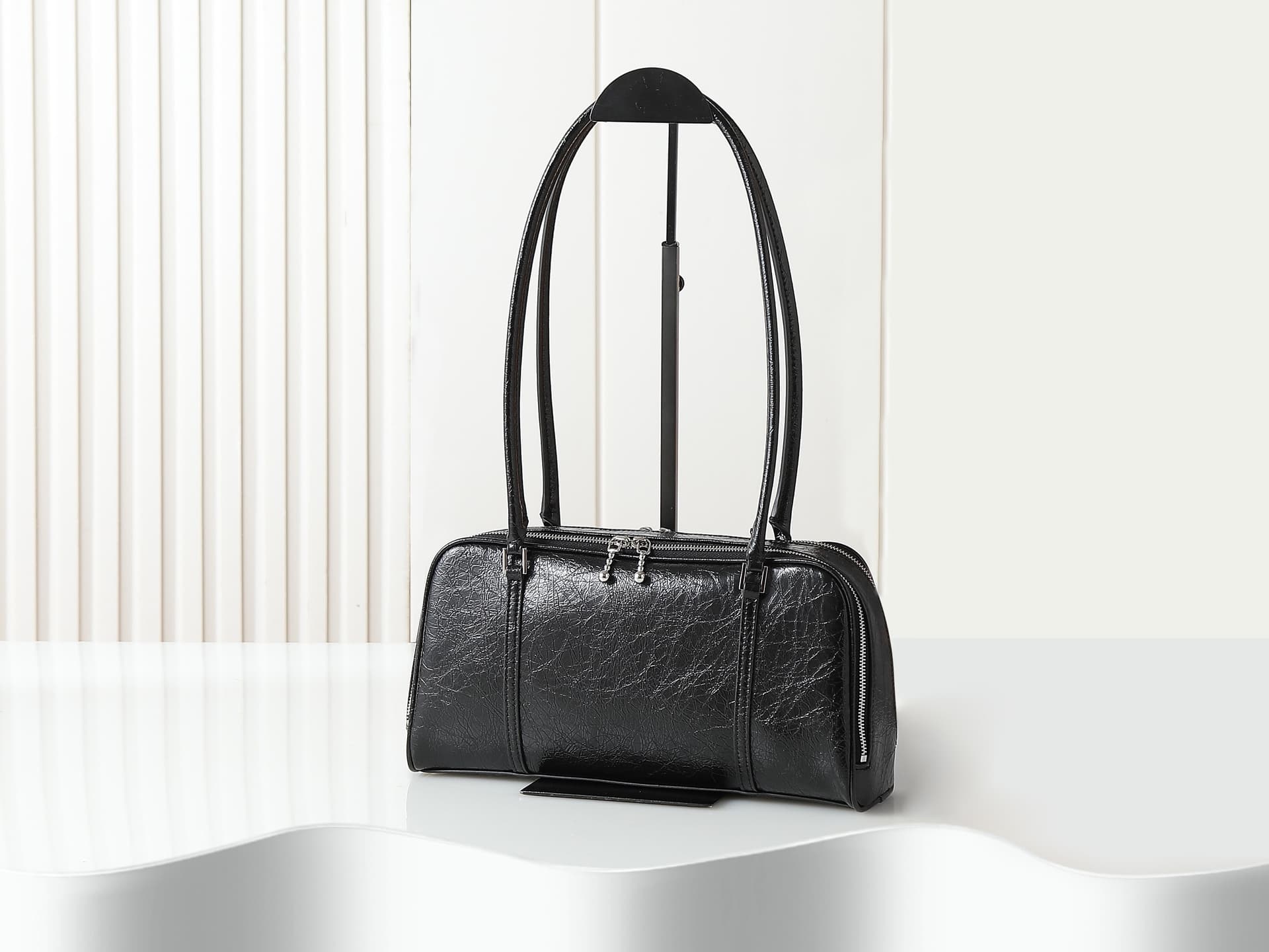 Tory Burch Small Marshmallow crinkle-leather Shoulder Bag black high