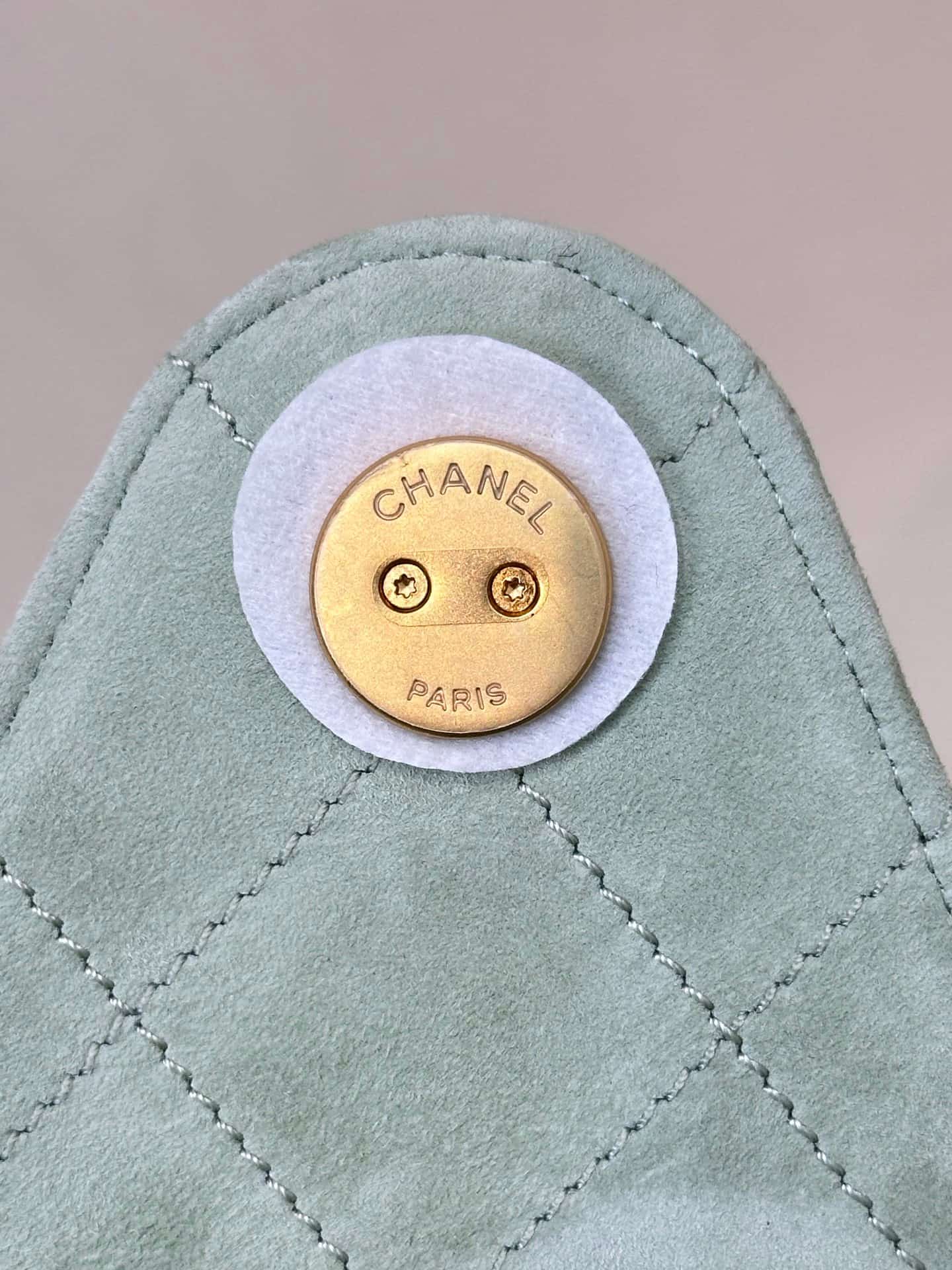 Chanel 25 Small Hobo handbag AS5293 Suede &Gold-tone Metal Green TOP