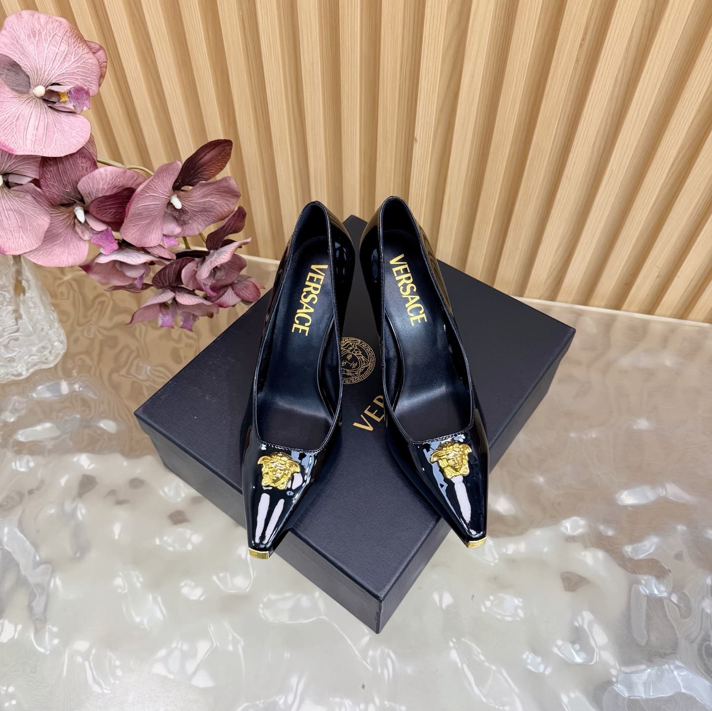 Versace La Medusa patent leather pumps shoes women